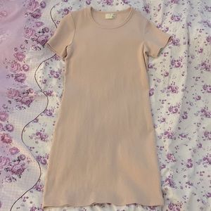 WILFRED FREE Round Neck Mini Dress Peach Size XS